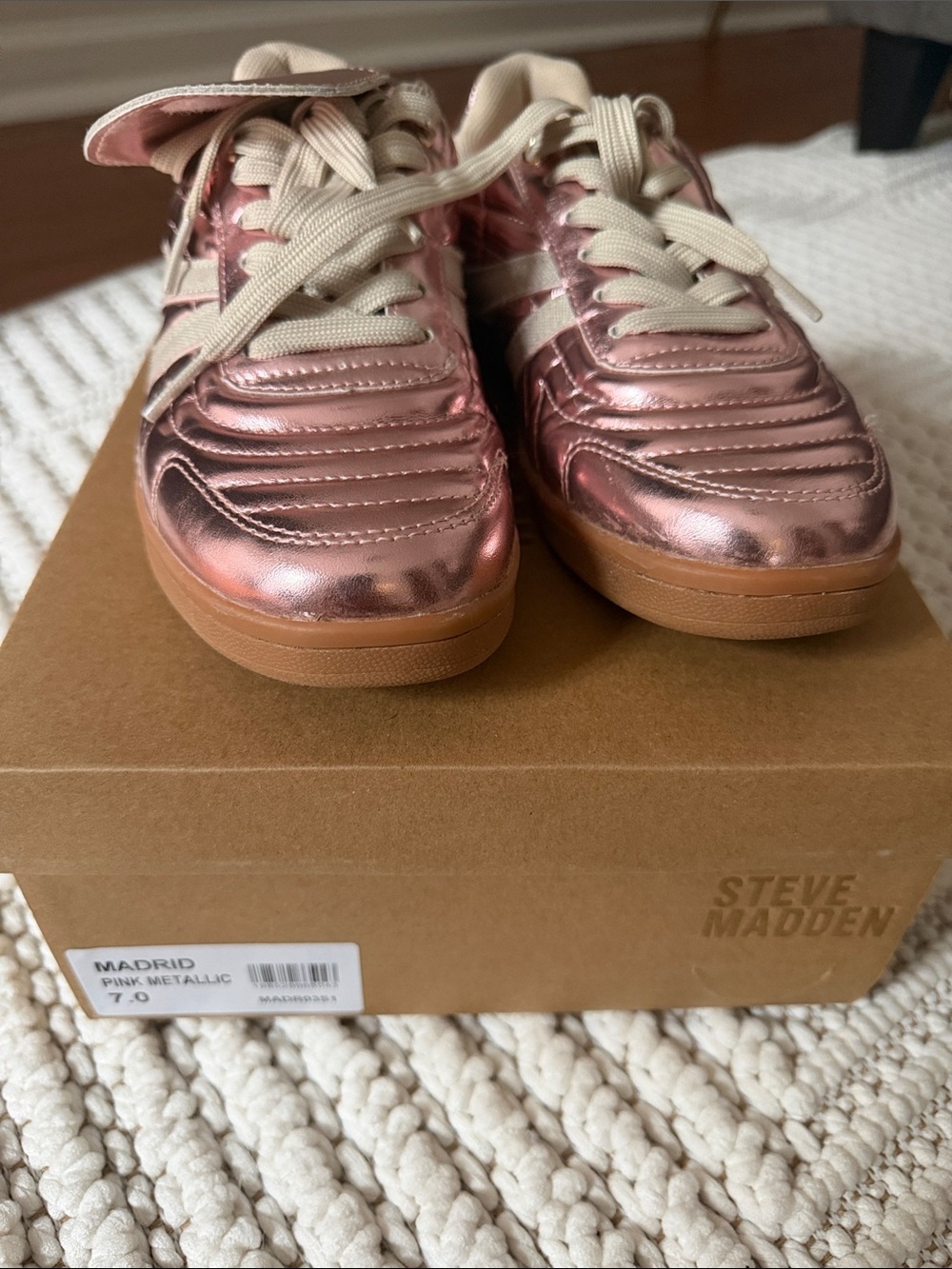 Steve Madden Pink Metallic Madrid Sneakers